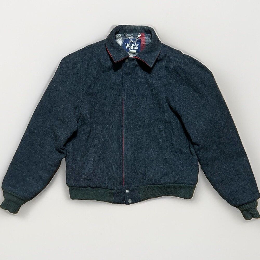 Vintage Woolrich Thinsulate Wool Bomber Jacket Size Medium USA Made Plaid Lined